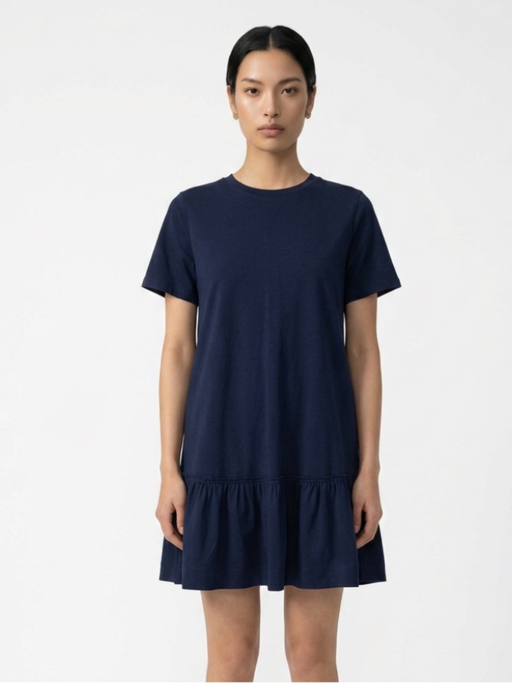 Eileen fisher 3X navy blue organic cotton tiered dress new with tags